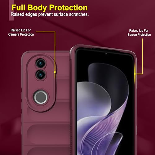Image of amazon basics Back Case Cover for Vivo V50 5G | Compatible for Vivo V50 5G Back Cover | Liquid Silicon Magic Case with Camera Protection | Plum