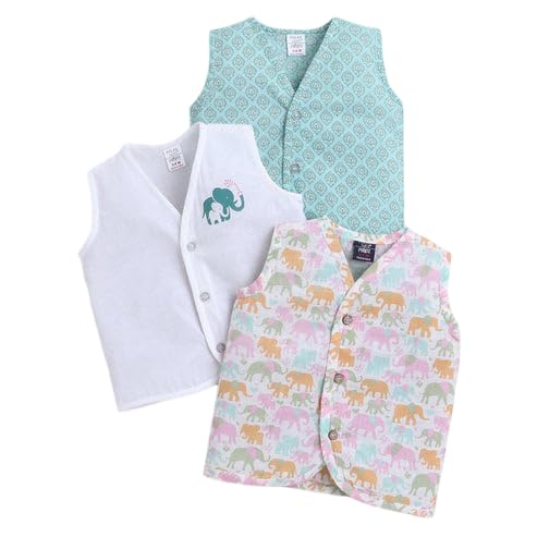 100% Organic Muslin Jhabla for Baby Boys & Girls | Unisex Half Sleeves Front Open Vest for Infants | Ultra-Soft, Breathable & Lightweight Summer Jabla Set | Regular Fit (Pack of 3)-image-11