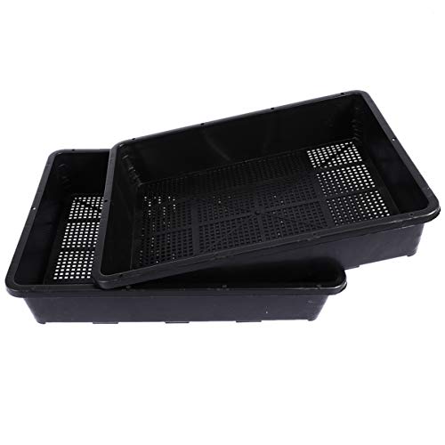 Cabilock 3個のプラスチックシードスプラウタートレイ苗スターター栽培トレイ種子発芽トレイ農業用ガーデンバルコニー(37X30cm)