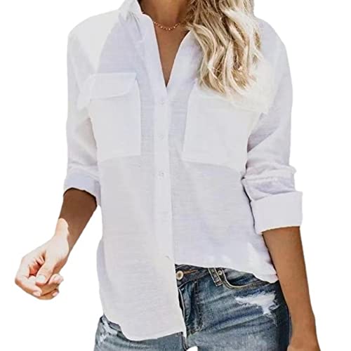 Blusa de fechamento com botão superior com gola virada para baixo bolso moda casual namoro festa fem