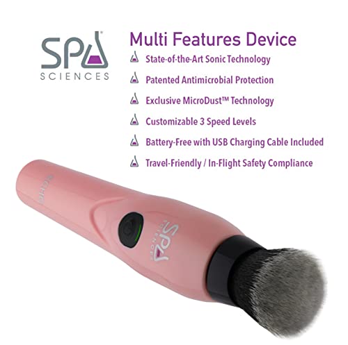 Spa Sciences Echo - Makeup Brush For Flawless Blending, Contouring, Highlight & Airbrush Finish - 3 Speeds - Rechargeable #TOP6