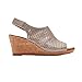 Rockport Women's Briah PERF Sling Wedge Sandal, Metallic Khaki Leather, 9 M