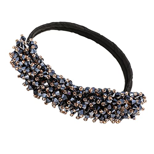 HAKIDZEL Crystal Hair Iron Hair Bun Maker for Women Donuts Bun Maker Crystal Headdress Easy to Roll Take off for Parties Birthday School Work for Girls Teens