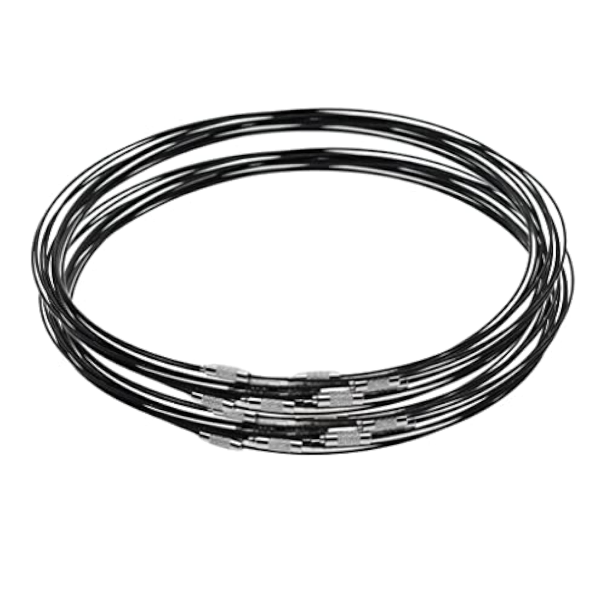 20Pcs Black Stainless Steel Wire Cord Necklace Choker Findings DIY
