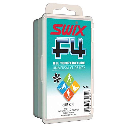 Swix F4 All Temperature Universal Ski & Snowboard Wax - Rub On Wax - 60g