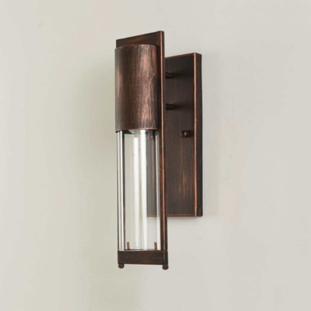 HUAYUSEDF American Outdoor Waterproof Wall Sconce Glass Light E27 Corridor Lantern for Garden Balcony Park Patio Door Illumination(Antique Color)