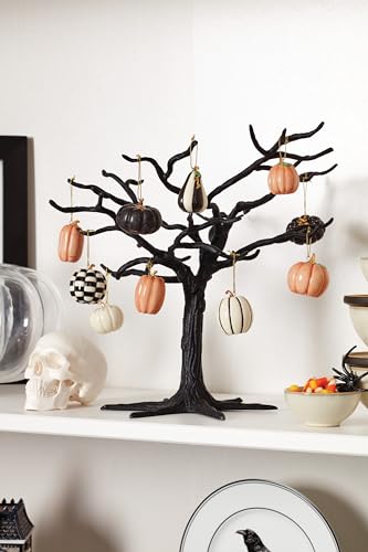 Image of Lenox Pumpkin 10-Piece Mini Porcelain Halloween Hanging Ornament Set