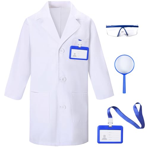 TOGROP 4Pcs Doctor Scientist Lab Costume for Kids Role Play Thick...