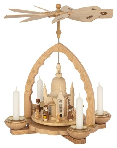Pyramide de Noël église en bois à offrir pour décoration de table