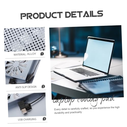Base de enfriamiento para laptop Happyyami de aluminio miniatura 3