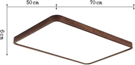 FairUo FairUo Plafondlampen, Woonkamer Lamp Zwart Walnoot Kleur Moderne Massief Houten Vierkante Huishoudelijke Slaapkamer Plafondlamp Led-Lichtbron Een Verscheidenheid Aan Maten Zijn Beschikbaar/50X70Cm photo 3