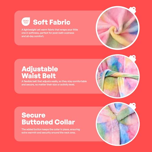 JOYIN Giggling Getup Kids Robes for Girls, Hooded Pink Toddler Bathrobe Set, Girls Christmas Pajamas4