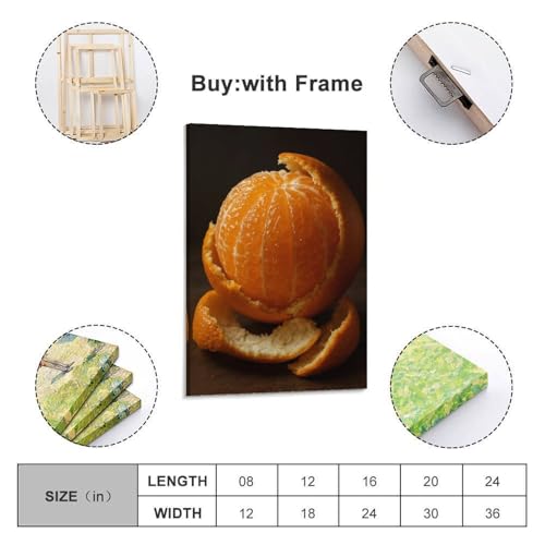 Poster fruits épluchés d'orange pour habiller un grand mur vide
