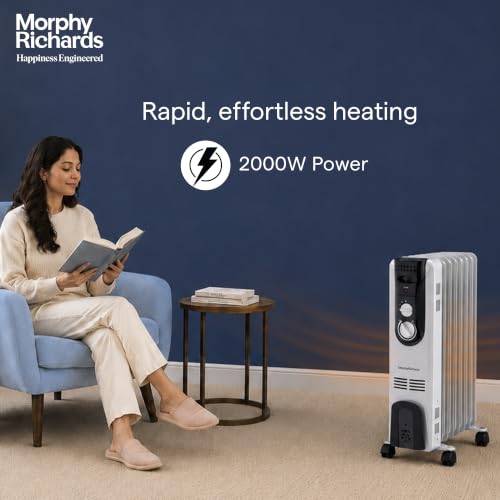 Image of Morphy Richards OFR Room Heater, 09 Fin 2000 Watts Oil Filled Room Heater , ISI Approved (OFR 9 Grey)