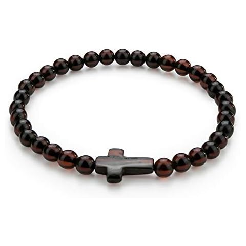 Amber Culture Baltic Amber Stretch Bracelet - Cross 5+ mm Beads (Unisex) Cover