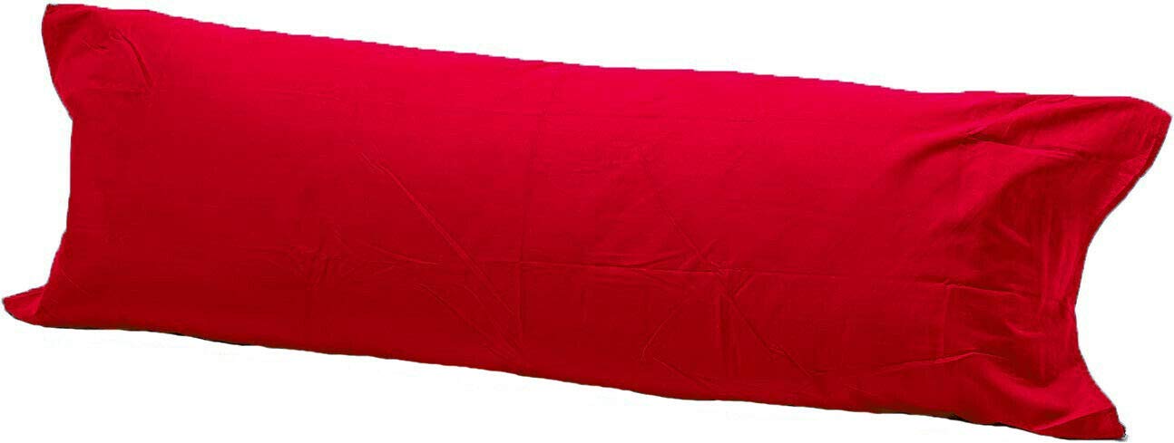 COMFY300 Bolster Pillow with Free Cover – Soft Support Cushion for Sleeping, Back, Neck & Leg Support – Comfortable Cylindrical Pillow for Bed & Sofa (Red, 4.5ft(54"))