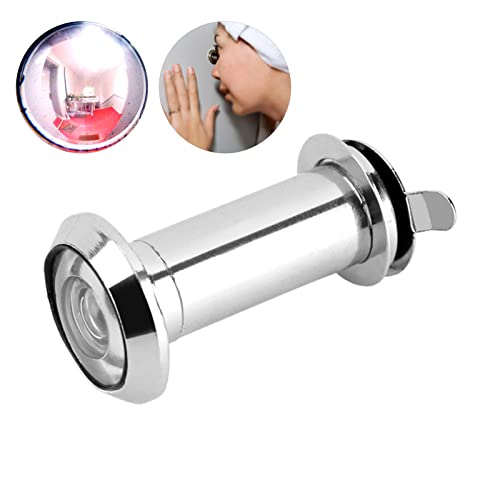 Mirilla genérica de puerta 220 grados con cubierta de privacidad | Agujero de 14 mm Aleación de zinc para puertas de madera y metal de 35 mm a 55 mm, lente de ángulo ancho antirrobo miniatura 4