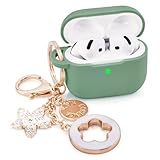 Picture of Case for Apple Airpods 4 - VISOOM Airpods 4 Cases 2024 Cover Women Anti-Drop Silicone iPods 4 Earbuds Wireless Accessorie Charging Cases Girl Bling Keychain for Airpod iPods 4th Generation