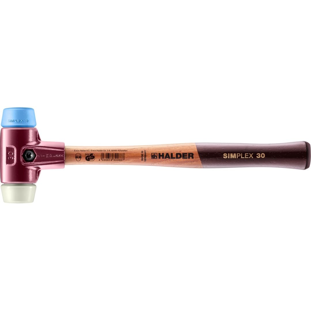 Halder 3018030 Młotek "Simplex Soft-Face TPE-Soft/Nylon", wielokolorowy, 30 mm
