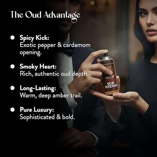 Image of Magnum Maverick Oud Intense Perfume Body Spray for Men - Rare Oud & Warm Amber Fragrance That Lasts All Day | Bold Oriental Spice Scent for Powerful Men | 150ml