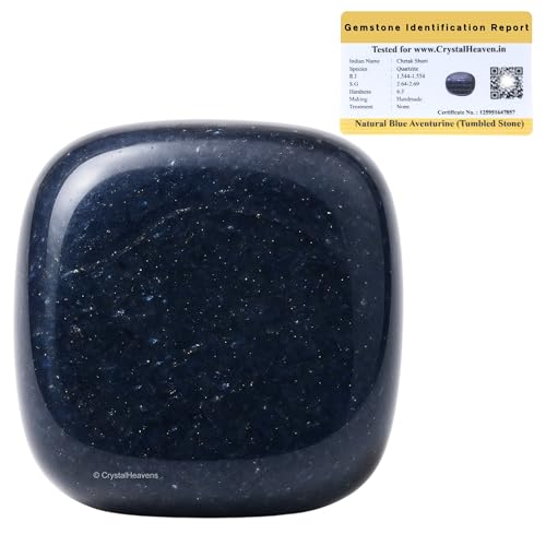 Image of Crystal Heaven Blue Aventurine Healing Tumbled Stone,Natural Polished Crystals For Diy Crafts,Manifestation,Meditation,Pooja Feng Shui And Reiki Healing(30 Grams)