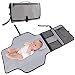 izbuy Baby Portable Changing Pad Diaper Bag Waterproof Travel Changing Mat Station Built-in Head Cushion Grey Large