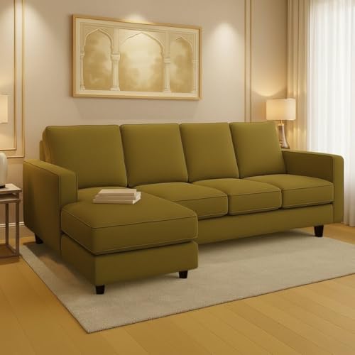 Image of The MM Furniture store Premium Fabric Sofa - Camel (5 Seater - LHS)