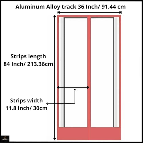 Image of Qlarity Covers 2mm Thick PVC Magnetic Curtain Strips 36 Inch (20X16) 2pcs Hanger X 7ft Long | 3 Strips, 8.5 Inch Vinyl Auto Closing Insulated Magnetic Curtain | For Home, Shops,Warehouses(Transparent)