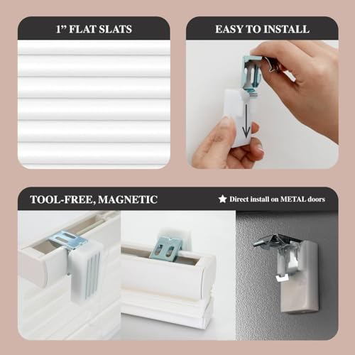 Regal Estate No Tool, 12Bottle, 1 Inch Magnet Mini Blinds For Metal Steel Doors thumb #3