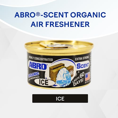 Image of ABRO Car Air Fresheners: Canned, Spill Proof Airfreshener for Home, Office, or Car Accessories Interior, Up to 60 Days - 3Pck New Car Smell Ice Scent