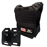 Northgym Adjustable Weighted Vest/Incl. Two 3D Weight Plates in 14lbs / 20lbs/ 30lbs/ 42.5lbs - Optimized Weight Distribution and with Curved Plates for Running, Functional Training and Working Out