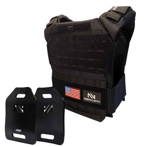 Image of Northgym Adjustable Weighted Vest /Incl. 3D Weight Plates in 14lbs / 20lbs / 30lbs / 42.5lbs - Optimized Weight Distribution and with Curved Plates for Running, Functional Training and Working Out