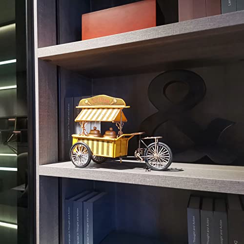 Vanlaxy Piggy Bank Miniature Ice-Cream Tricycle Model Coin Bank Handmade Metal Money Saving Box Retro Home Decoration 11.8'' Long #TOP6