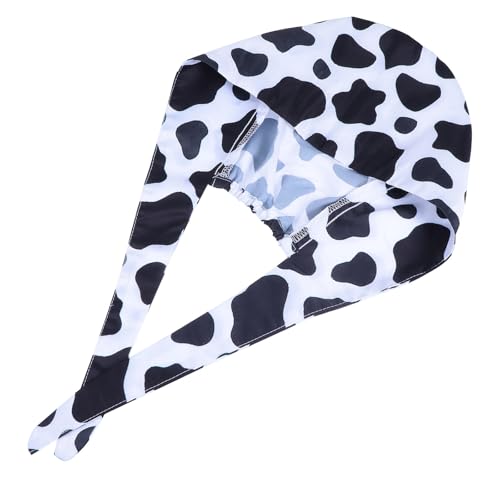 STOBAZA Gorro de Cirujano Ajustable Estampado de Vaca, Transpirable Poliéster para Enfermeras y Médicos en Entornos Hospitalarios