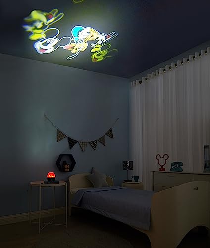 Image of Idea Nuova Disney Mickey Mouse Kids Lamp & Night Light with Scene Projector, Battery Operated Bedroom Light for Toddlers
