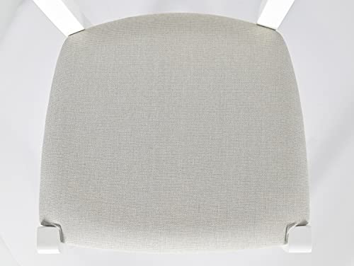 Miniatura 7 de Tommychairs - Set 4 Sillas Venezia Para Cocina Y Comedor, Estructura En Madera De Haya Barnizada Color Blanco Y Asiento Tapizado En Tejido Color Blanco Ostra