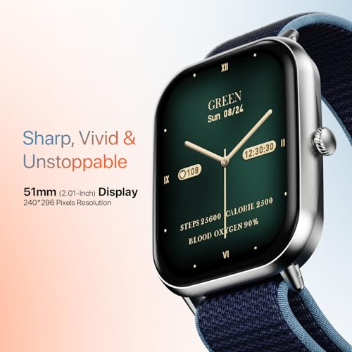 Image of Fire-Boltt Ninja Call Pro Max Nyluxe Smart Watch 2.01″ with Bluetooth Calling, Voice Assistance, SpO2 & Heart Rate Monitor, 120+ Sports Modes, IP67 Waterproof, Smart Watch for Men & Women - Cyan