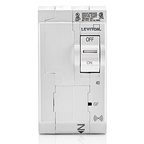 Leviton Lb240-Gs 40A 2-Pole Plug-On Smart Gfci Branch Circuit Breaker, Hydraulic Magnetic, 120/240 Vac, White #TOP1
