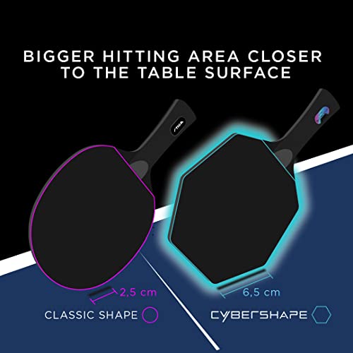 Stiga 1602020135 Table Tennis Racket, Cyber Shape Carbon, Hex Racket, Shake Racquet, Flare #TOP6
