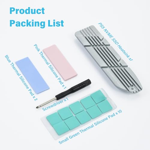 Image of ELUTENG M.2 Heatsink for PS5 NVMe SSD Aluminum Heatsink with 4 Thermal Pads for Playstation 5 and PC Internal M.2 Gen4 NVME PCIE 4.0 SSD Cooling Mounting Post Kit Expansion Slot