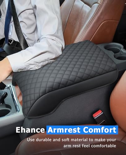 Image of INTGET Center Console Cover for Ford F250 F350 F450 F550 2011 2012 2013 2014 2015 2016 Super Duty Accessories for F-250 F-350 F-450 F-550 Car Interior Armrest Arm Rest Cushion Lid Pad
