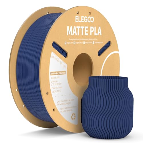 ELEGOO マット PLA フィラメント 1.75mm ネイビー 3D プリンター用フィラメント 寸法精度±0.02mm ほとんどの3Dプリンターに対応 (1KG/カーボードスプール 2.2 lbs)