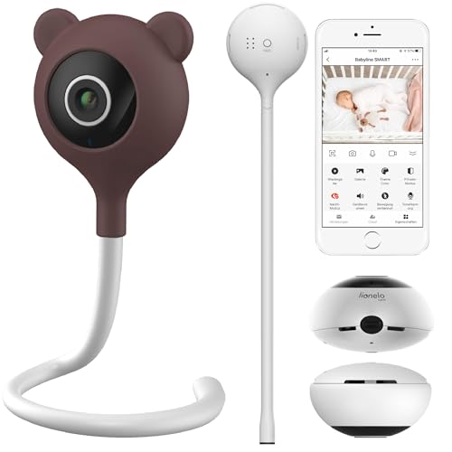 lionelo Care Babyline Smart baby monitor wifi video intelligente, applicazione mobile, rilevamento di movimento e di suono, visibilità al buio, comunicazione bidirezionale, sensore di temperatura