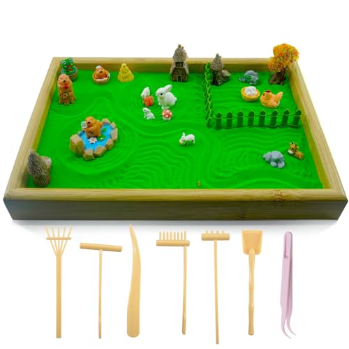 33 Pcs Zen Garden For Desk，Mini Zen Garden，Japanese-Style Home Gift