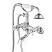 Vintage Wall Mount Clawfoot Tub Faucet 3-9Inch Adjustable Center Polished Chrome 2 Double Handle Shower Faucet System Telephone Shape
