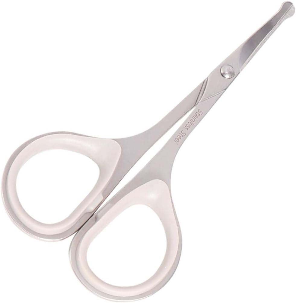 3sets Vibrissa Scissors Safety Tip Scissors -Pointed Scissors Nose Hair Scissors Round Scissor Eyebrow Hair Trimming Scissors Curved Round Trimmer Silver 3pcs*3/1105(2)