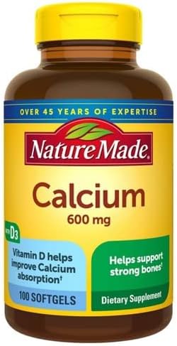 Nature Made Calcium 600 mg With Vitamin D Liquid Softgels 100 ea (Pack of 6)