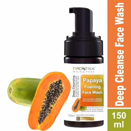 Image of Drontika Wild & Pure Papaya Deep Cleanse Face Wash | Gentle Exfoliation | Visibly Glowing Skin | 100% Botanical Extracts| Suitable for All Skin Types | 150ml. (Papaya)