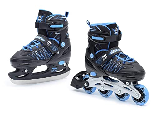 SMJ sport Kinder 2IN1 Inlineskates Schlittschuhe Verstellbar Inliner ABEC7 Jack (26-29)