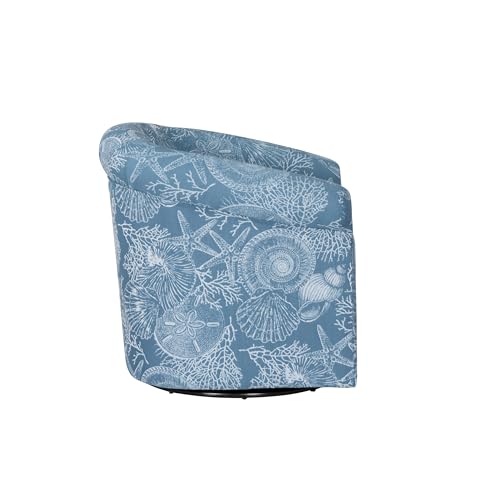 Sillón giratorio azul con patrón costero miniatura 6
